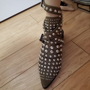 Killer studded leather Jeffery Campbell mules 9.5